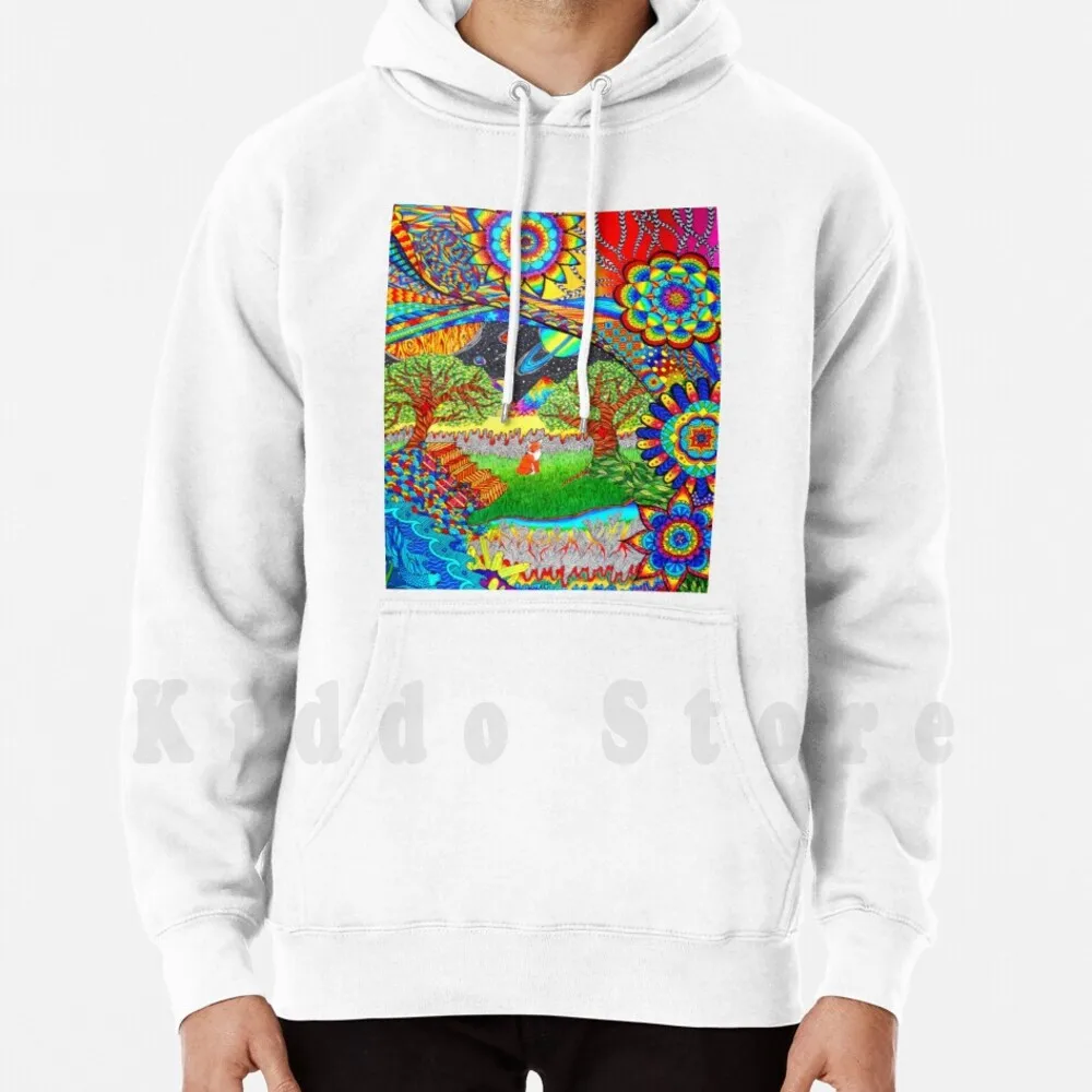 

Intergalactic Fox' hoodie long sleeve Rainbow Psychedelic Fox Space Planets Universe Galaxy Trippy Color Colorful