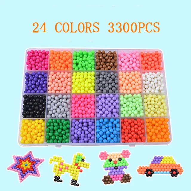 6000 шт DIY волшебные бусины формы в виде животного ручная работа 3D Головоломка Детские Обучающие шарики игрушки для детей - Цвет: 3200pcs
