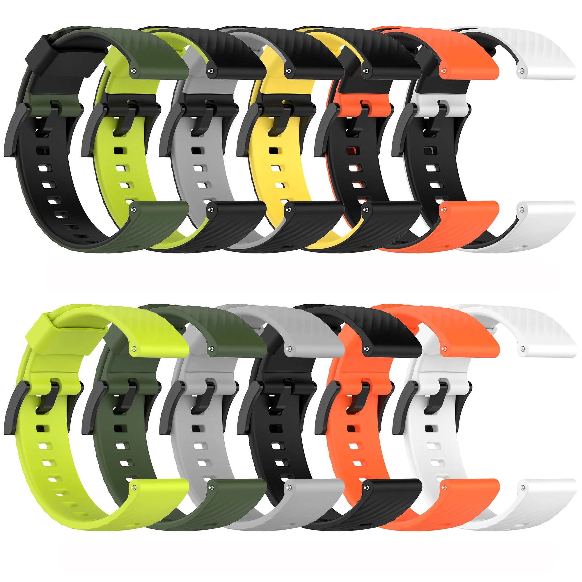 Suunto 7/Suunto 9 교체 용 손목 밴드 용 24mm Suunto 9 Baro/9 Spartan/9 GPS 시계 밴드 용 소프트 실리콘 스포츠 시계 스트랩