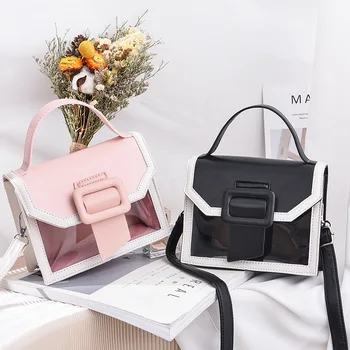 

Transparent bag 2020 new spring and summer net famous fashion one-shoulder cross-body bag female air jelly female bag