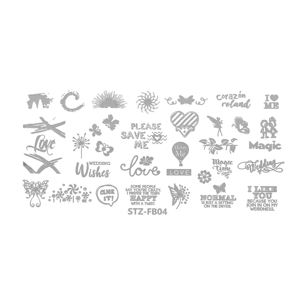 Christmas Nail Stamping Template Snowflakes Maple Leaf Geometry Image Manicure Polish Stencils Nail Art Stamp Plates - Цвет: STZ-FB04