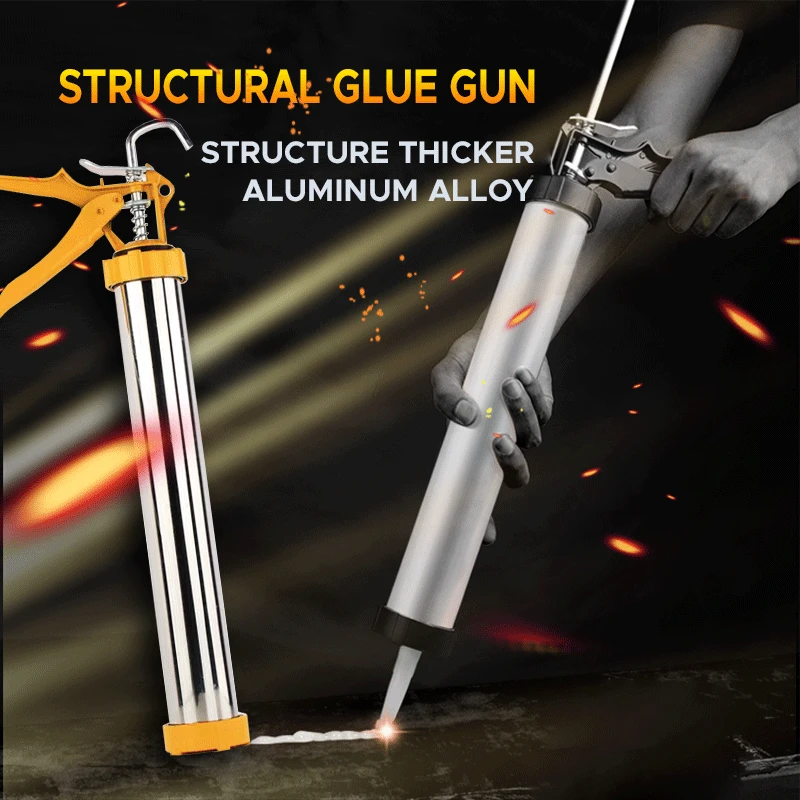 40*5.5cm Structural Glue Gun Metal Aluminum Alloy Lightweight Soft Glue Grab Pressure Barrel