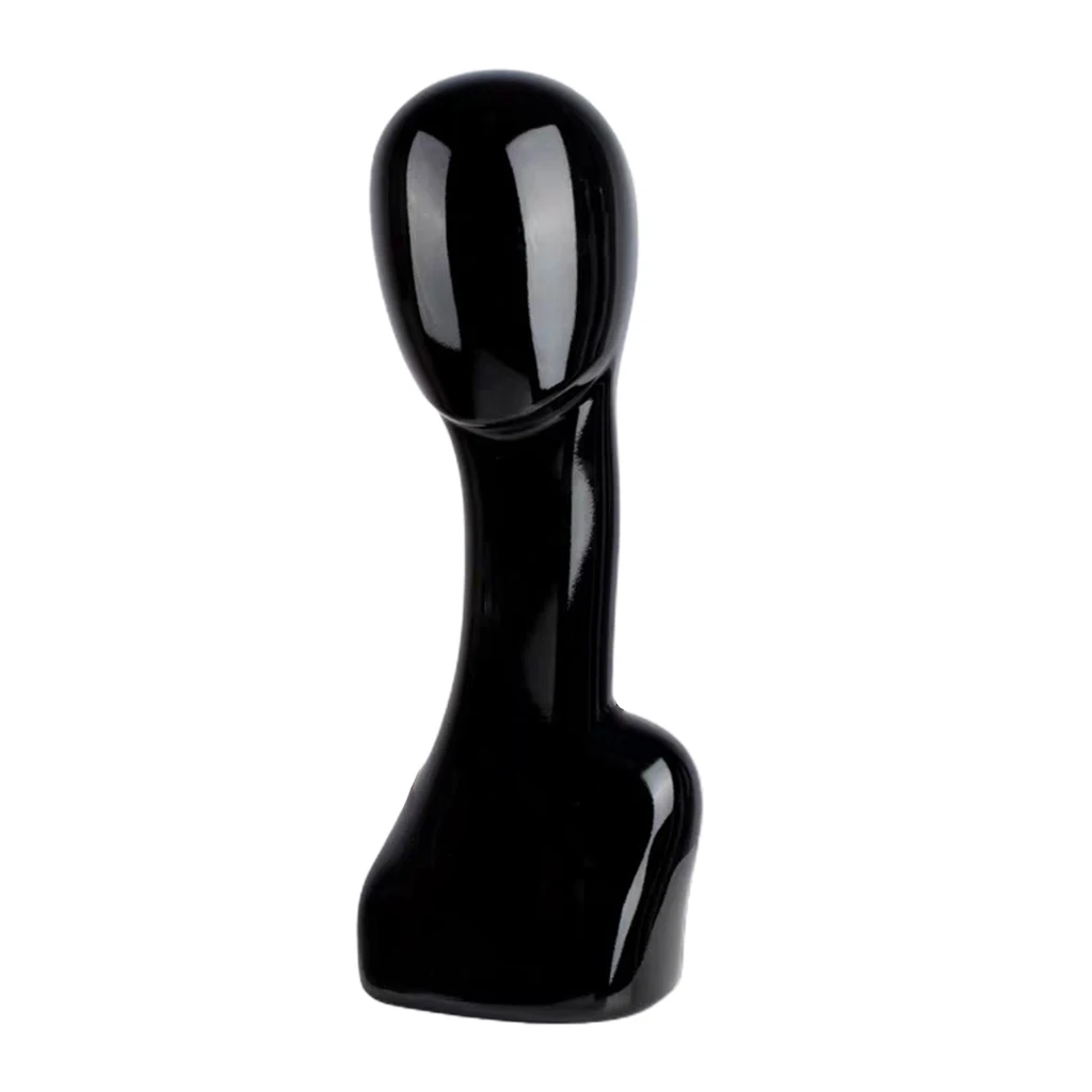 Female Lady Abstract Tall Life-Sized Glossy Manikin Mannequin Head For Merchandise Showcase Free-Standing Wigs Earrings Scarfs