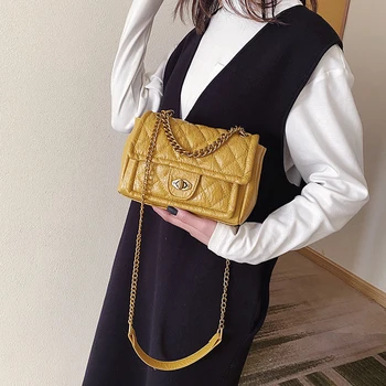 

2020 Ins Vintage Diamond Lattice Shoulder Flap Bag Ladies Versatile Chains Crossbody Cover Handbags Designer Phone Purse Bags