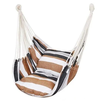 

Hammock Chair Hanging Rope Swing Seat for Indoor Outdoor, Cotton Weave Hammock Swing for Bedroom Patio Porch