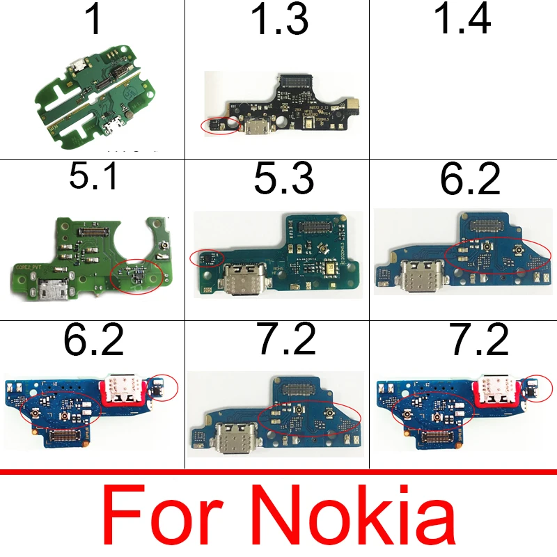 USB-разъем для зарядного устройства Nokia 1 3 4 5 6 2 7 штепсельная плата подключения