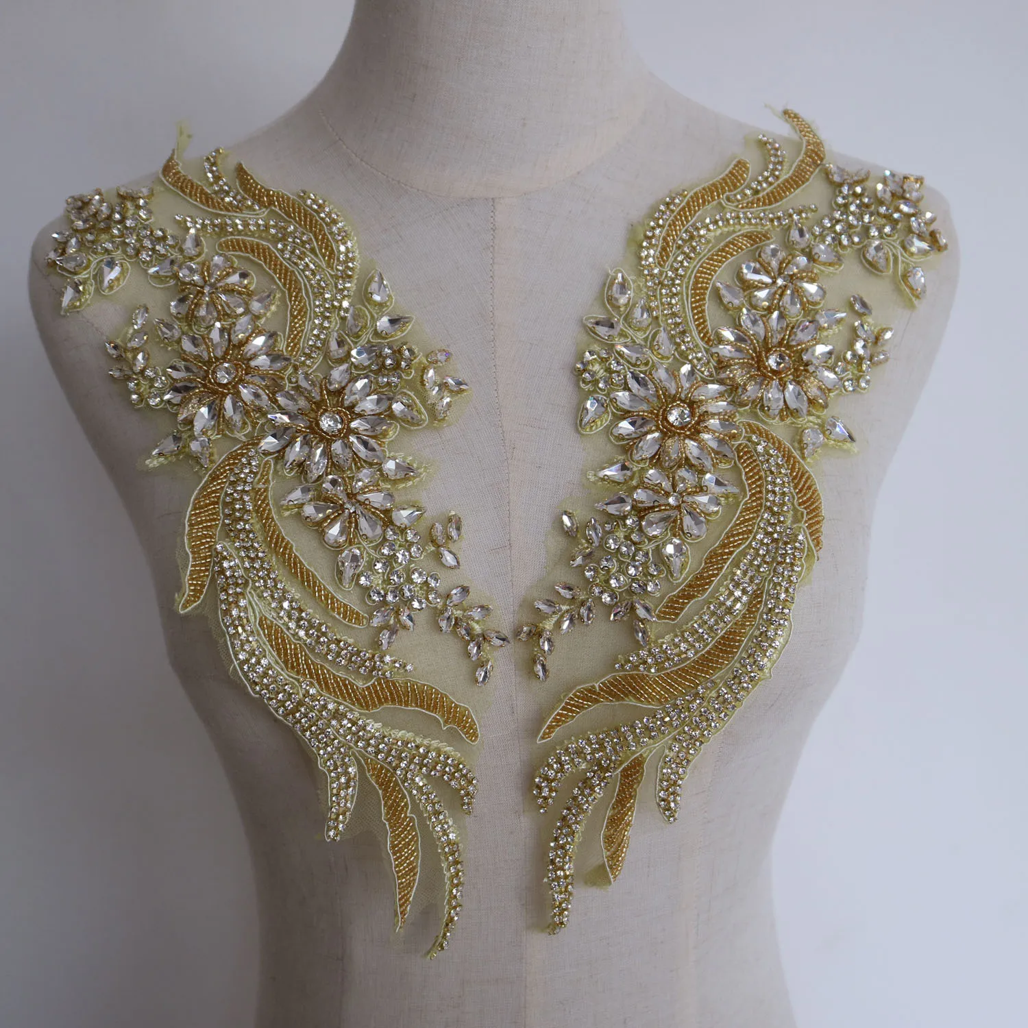 2 шт. роскошные стеклянные стразы нашивки для одежды сделай сам бусины ручной