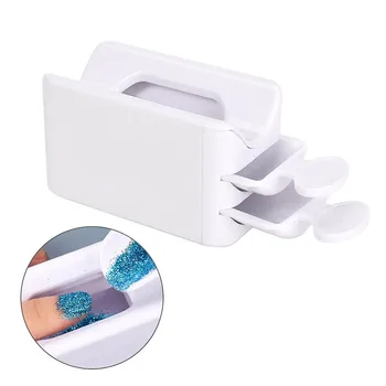 

Nail Polish Glitter Powder Recycling Storage Box Nail Art Dipping Powder Gathering Tray Plastic Box Manicure Equipment Supplies