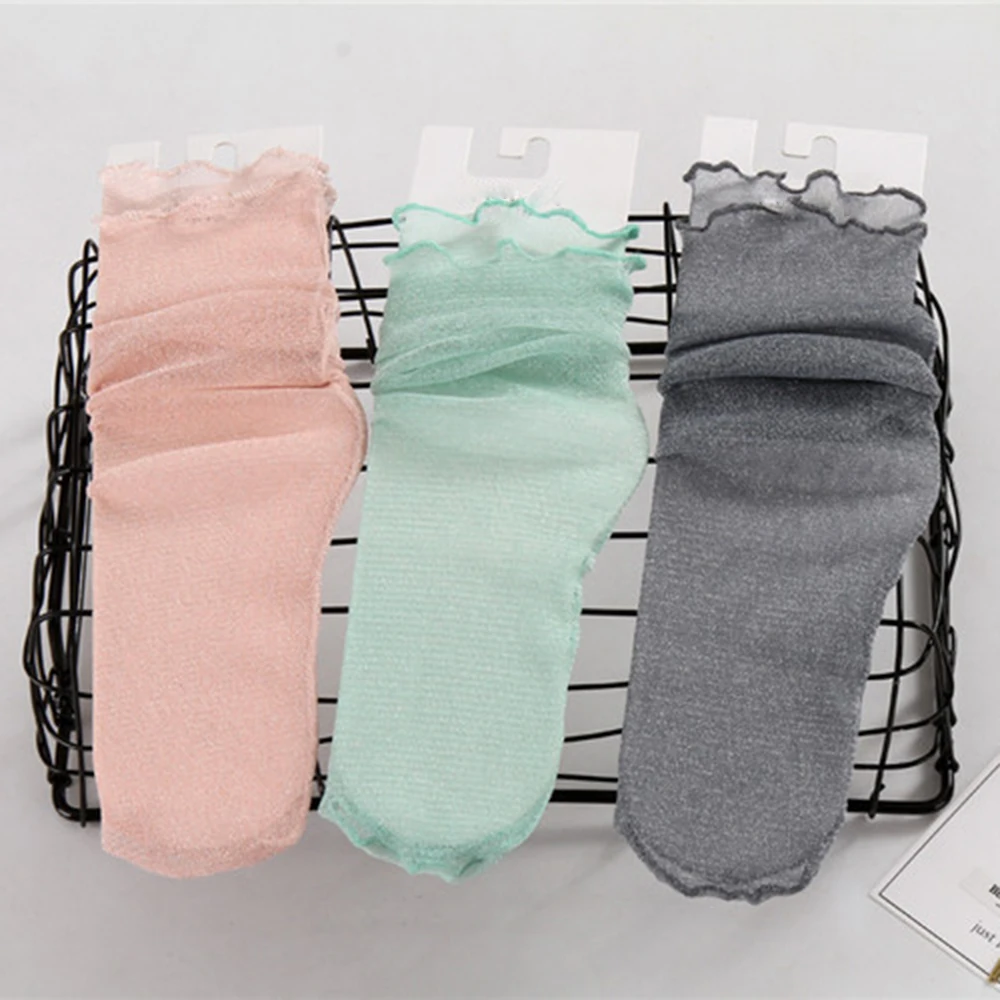 Носки принцессы для девочек кружевные носки одноцветные милые детские носки на весну-лето Модные аксессуары