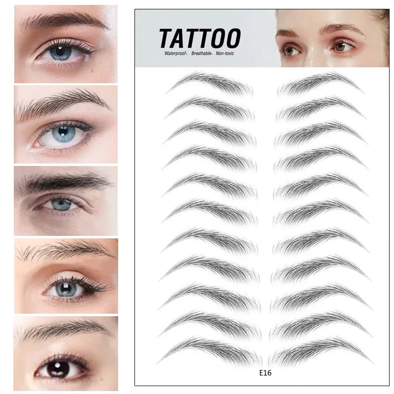4D Eyebrows Sticker Water Transfer Hair-like Eye Brow Tattoo Stickers Long Lasting False Eyebrow Enhancers Eye Brow Cosmetics