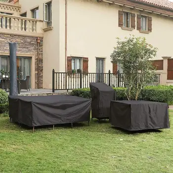 

Outdoor Dust Cover Oxford Cloth Dustproof Cover Waterproof Dust Guard for Table Furniture Black