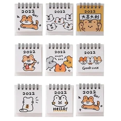 Calendrier de bureau en forme de petit tigre, dessin animé, mignon, Kawaii, Mini Agenda, bloc notes créatif, pour enfants et étudiants, 2022 
