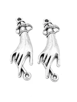 

10pcs Palm link charms 45x14mm antique silver ornament accessories jewelry making DIY base material