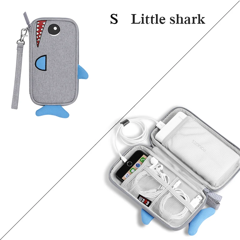 Little shark BUBM power Bank чехол, переносной цифровой кабель для хранения данных, чехол для наушников, защитный чехол для переноски - Цвет: Little shark