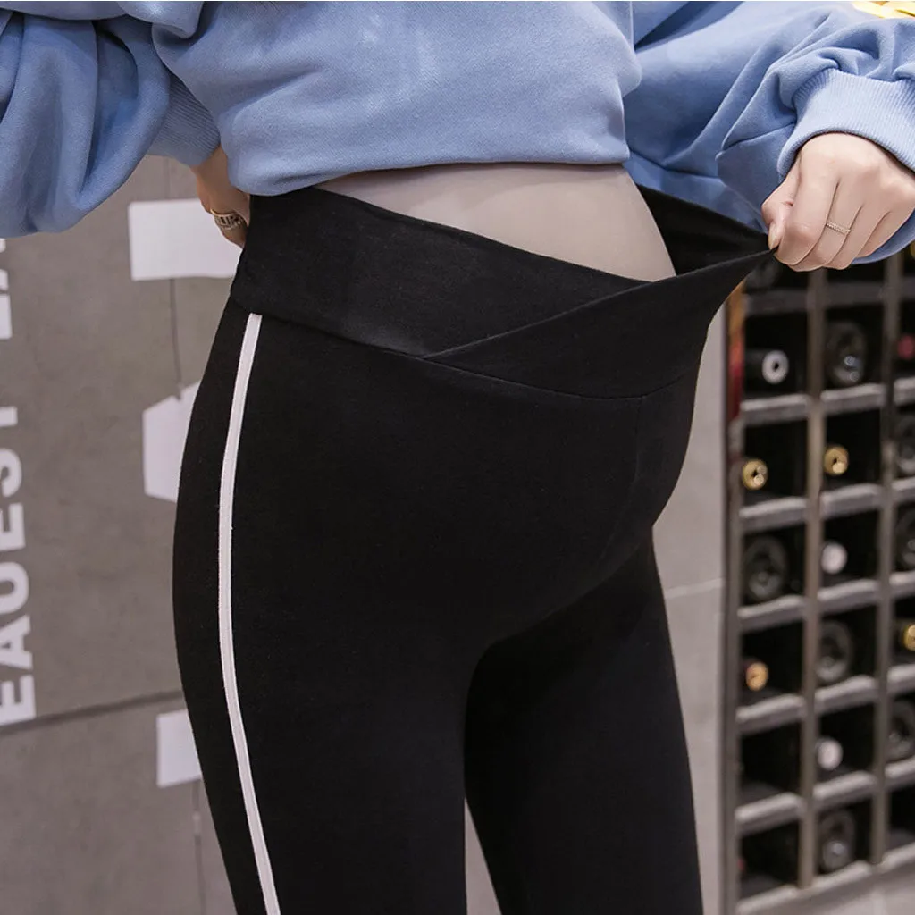 Women Pregnant Maternity Solid Abdominal Trousers Prop Legging Casual Pants Pregnant Women Clothes Stretch Pencil Pants#G2