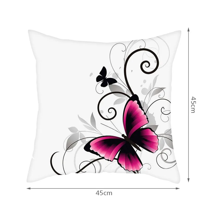 Fuwatacchi романтическая подушка с бабочкой чехол для подушки с изображением животных для дивана домашнего стула цветок бабочка Декоративные подушки 45*45 см