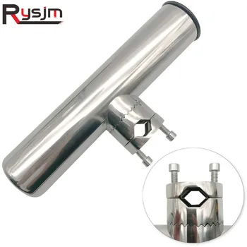 

1X Rail Mount Stainless Steel Clamp On Fishing Rod Holder Rail 3/4 to 1 inch boat rod holder boat accessories
