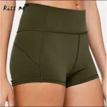 Однотонные шорты для йоги с высокой талией, женский спортивный костюм для бега, поднятие бедер, женские шорты для фитнеса, быстросохнущая Верхняя Спортивная одежда для женщин