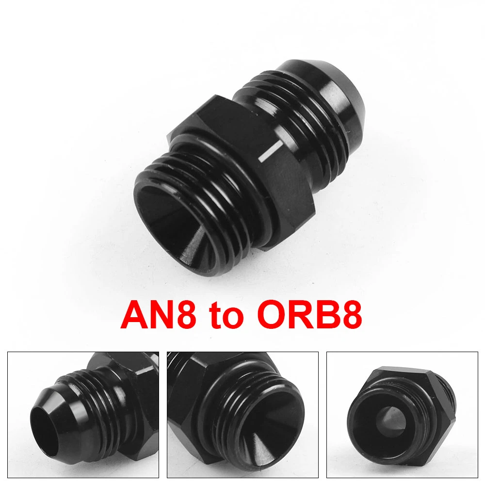 O-Ring Boss Adapter Fitting AN -8 (AN8 08) to ORB-8 (3/4" UNF) Black TT101904 | Автомобили и мотоциклы