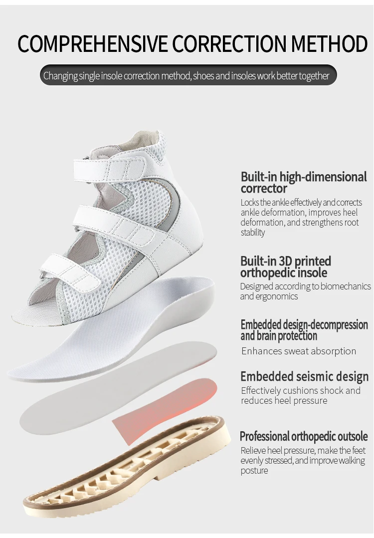 Orthopedic Sandals for Boys and Girls Princepard Summer Kids Shoes Breathable Flats Flat Feet X/O Leg with Arch Support girls leather shoes