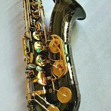 Saxophone à Tenor noir nickel or, de haute qualité, plat, jouant par des professionnels, paragraphe, cadeau de musique