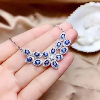 

Sapphire pendant Necklace Free shipping Natural real sapphire 925 sterling silver Pandant