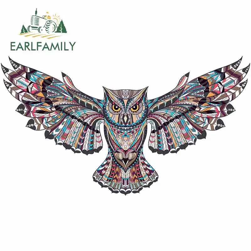 EARLFAMILY 13 см x 7 3 Сова расползающие крылья тонкая Наклейка 3D DIY Забавные