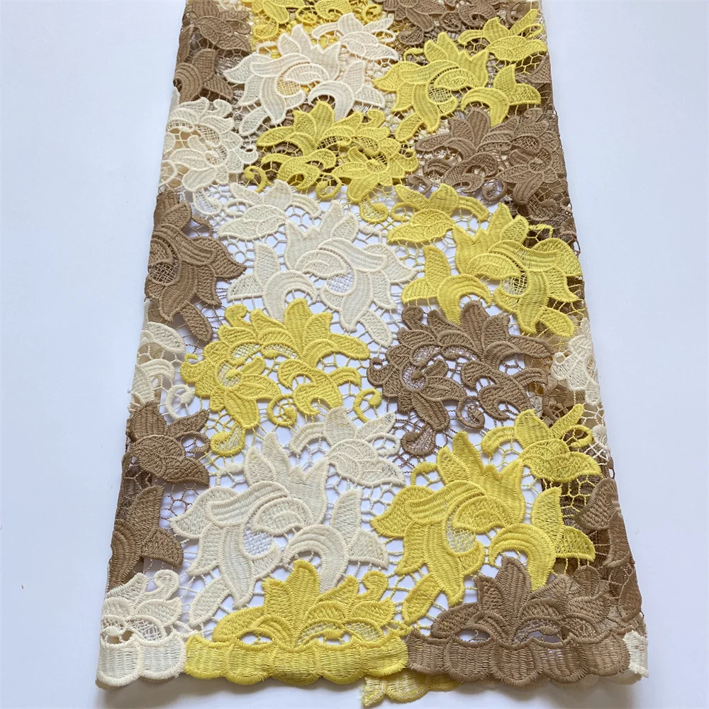 Neuer Stil Afrika Spitzenstoff 2025 Hochwertige Spitze Wasserlösliche Bestickte Modische Weiche Spitzenstoffe 5 Yards – Detail 13