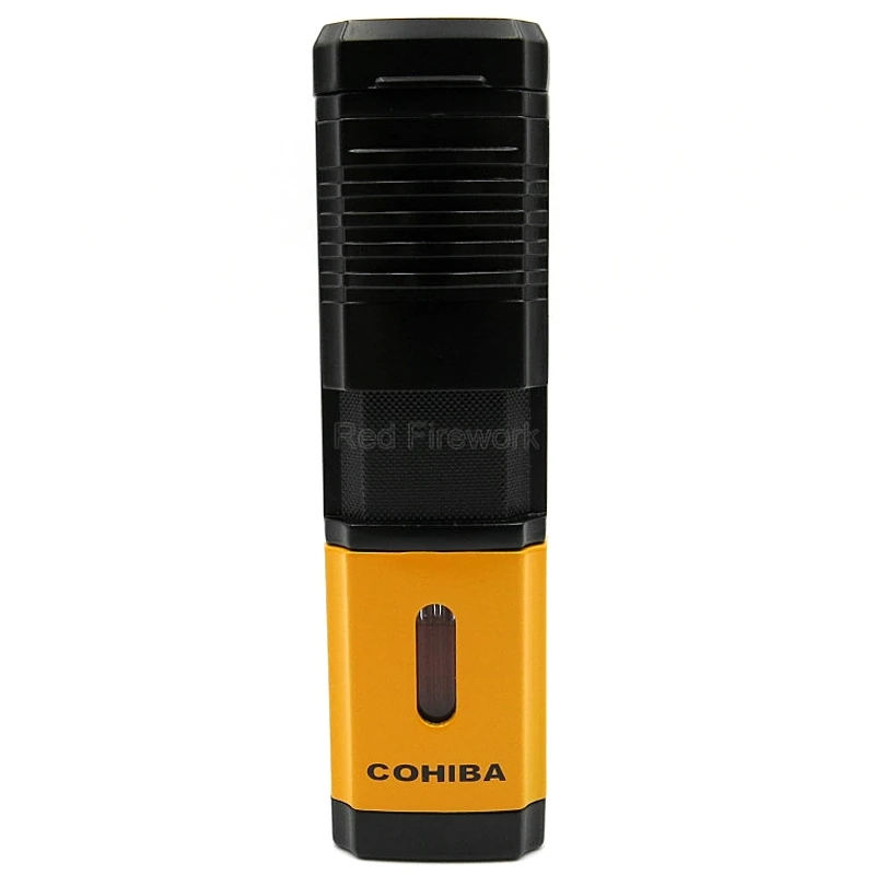COHIBA гаджеты, металлическая многоразовая зажигалка, ветрозащитная, 4 фонарь, струйный огонь, фонарь, прикуриватель
