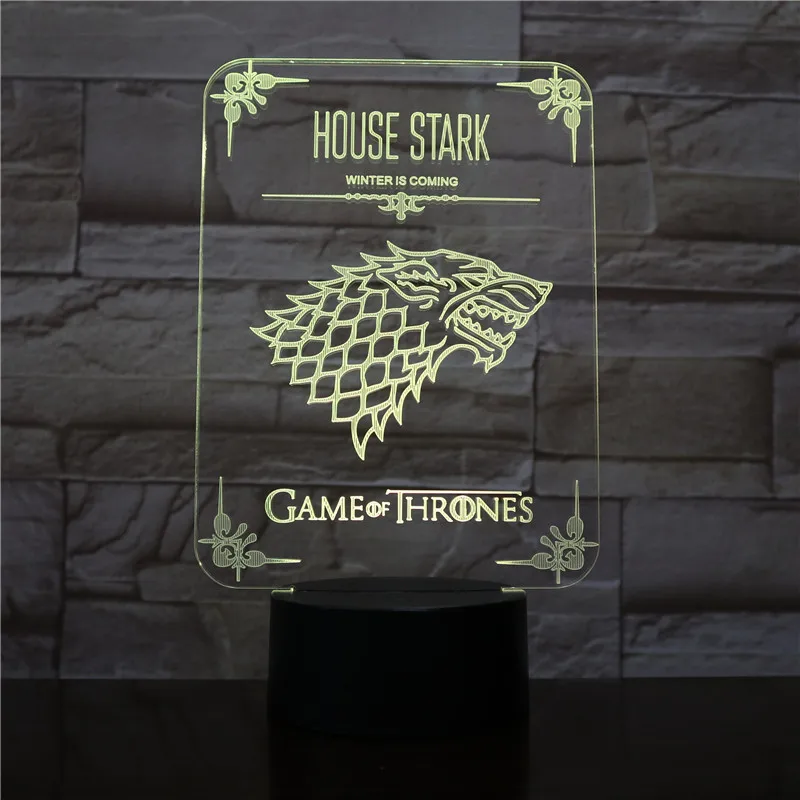 house stark Дом Талли речной детский Ночной светильник светодиодный сенсорный светильник Песнь Льда и Огня декоративная лампа Игра престолов - Испускаемый цвет: house stark