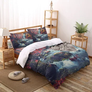 

Waterfall Autumn Forest Printed Duvet Cover Set 4 Piece Bedding Set Home Textile Customizable