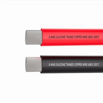 

8 AWG Electrical Wire Battery Cable [1.5 m Black And 1.5 m Red] 8AWG-1650 Strands of Tinned Copper Wire , solder through quickly