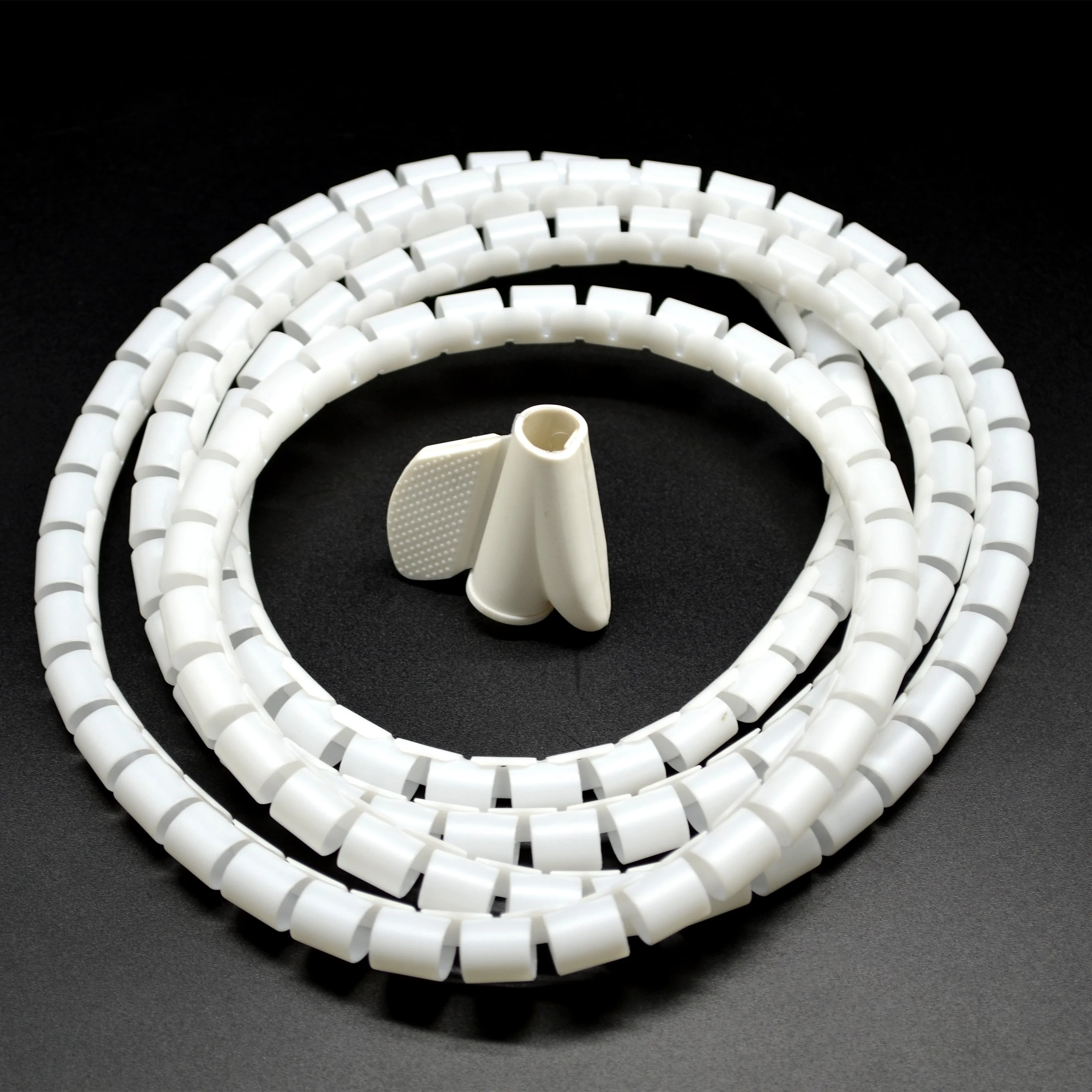 1m White Wire Storage Tube Clips Cable Sleeve Organizer Pipe Wrap Cord