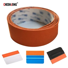 Автомобильная пленка из углеродного волокна Cheshjong, виниловая, замшевая, войлочная ткань, пленка, ткань для краев, скребок для карт, автомобильные инструменты, защита от царапин