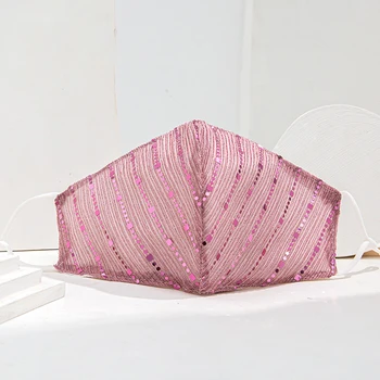

Unisex Fashion Elastic Reusable Washable Sparkly Mask Face Bandana Reusable Tapabocas Face Decor
