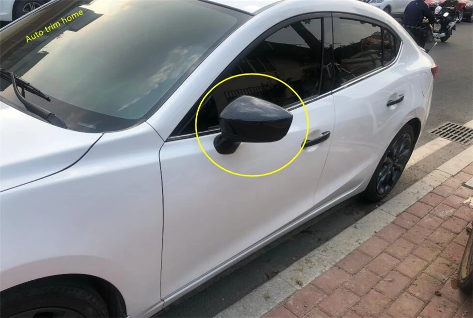 Lapetus карбоновое волокно стиль переоборудование экстерьера комплект для Mazda 3- зеркало заднего вида украшения крышка отделка Аксессуары