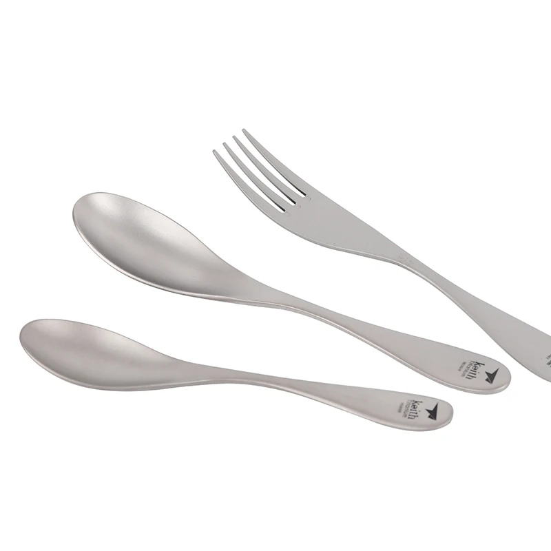 3Pcs столовые приборы Cutlery Western Dessert Cutlery Ice Cream Spoon Long Handle Titanium Tableware Christmas Party Supplies