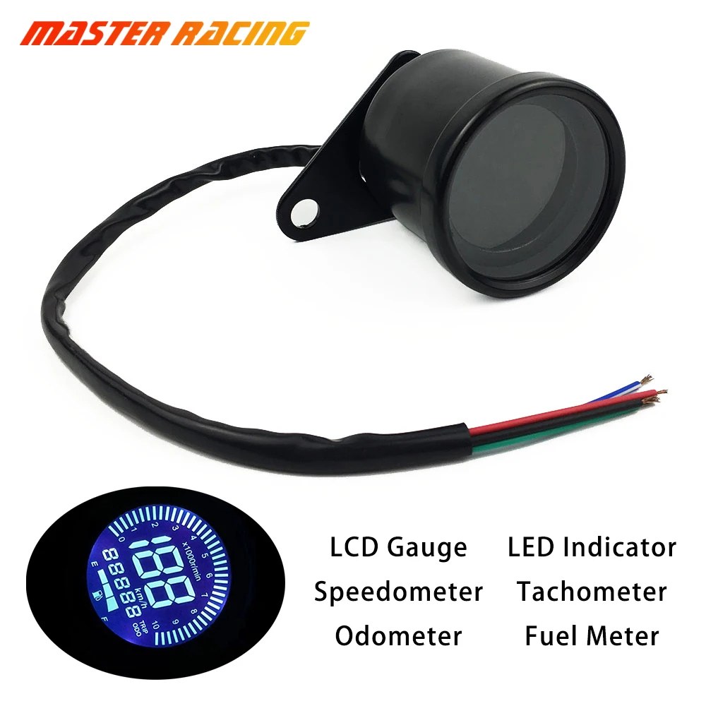 

Motorcycle LCD Digital Speedometer Tachometer Odometer Motor Fuel Meter Gauge LED Indicator For Harley Honda Suzuki Yamaha