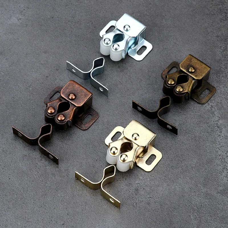 1pc Prong Doors Latch Hardware Double Ball Roller Catches Cupboard