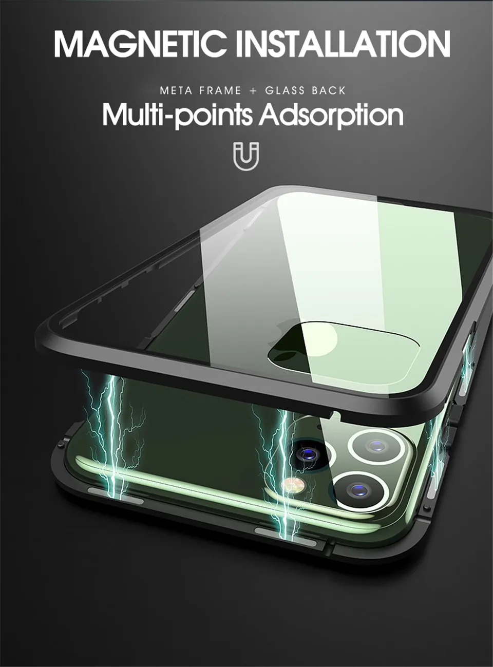 360 металлический магнитный адсорбционный чехлы чехол для телефона iPhone11 11 Pro MAX XR XS MAX X 7 8 6 6S Plus двойное закаленное стекло чехол чехлы на для айфон11 11 Pro Max xr xs max 7 8 6 6s плюс