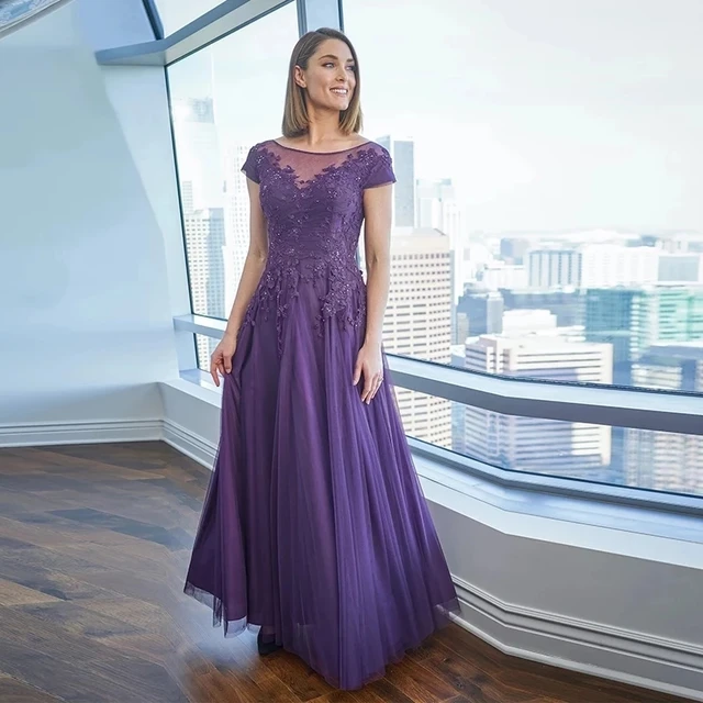 purple mother of the bride dress