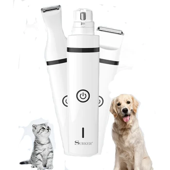 

Multifunctional 3 IN 1 Dog Cat Hair Trimmer Pet Grooming Machine USB Rechargeable Pet Nail Polisher Portable Dog Grooming Tools
