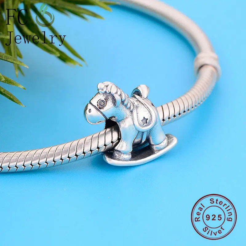 FC ювелирное изделие, браслет Pandora,, 925, серебро, карусель, Бруно, единорог, бусина, для изготовления рождественских моментов, Berloque, новинка