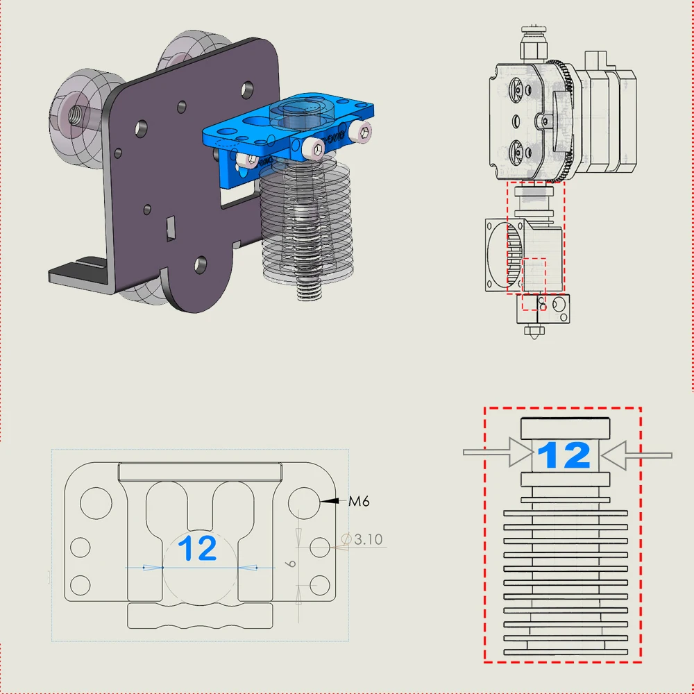 E3D, All Metal, Extrusora para CR-10, CR10S,