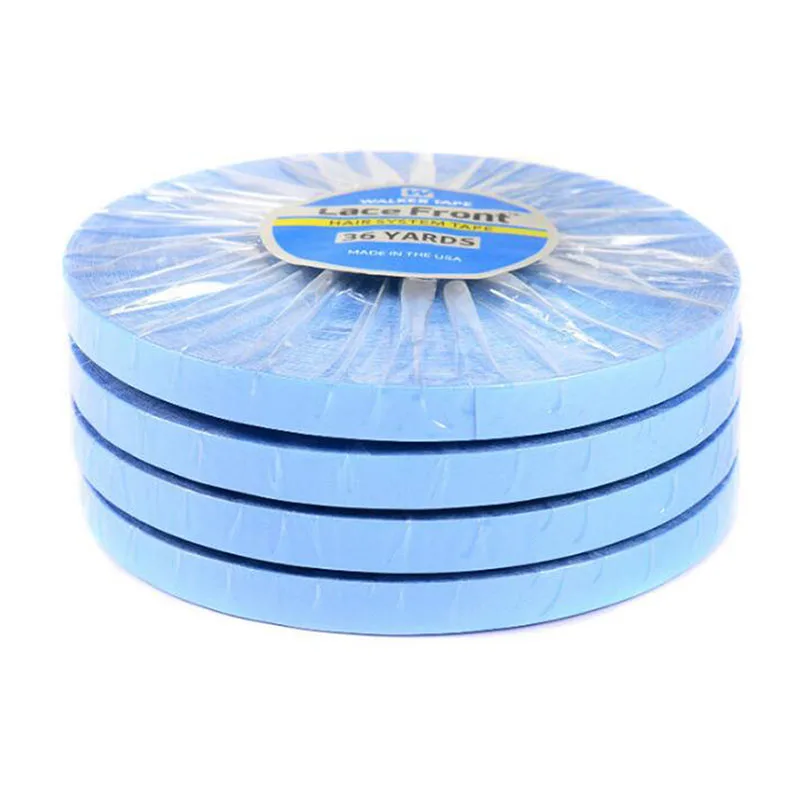 2cm Wide Lace Front Support Tape Double-Side Hair Extensions Adhesives Hair Glue For Lace Wigs Blue Tape 3yards 12yards 36yards