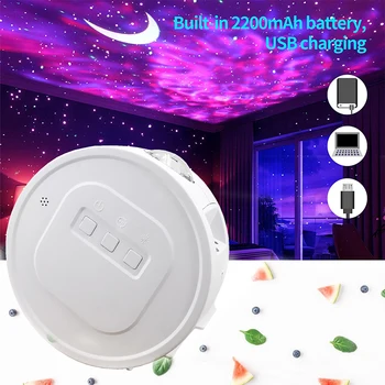 

LED Star Projector Night Light Galaxy Starry Night Lamp Ocean Wave Projector with Music Bluetooth Speaker Remote Control for Kid