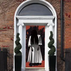 Хэллоуин жуткий, пугающий стикер на дверь женский призрак креативный 3d стикер на дверь Праздничная Вечеринка команда домашний Декор