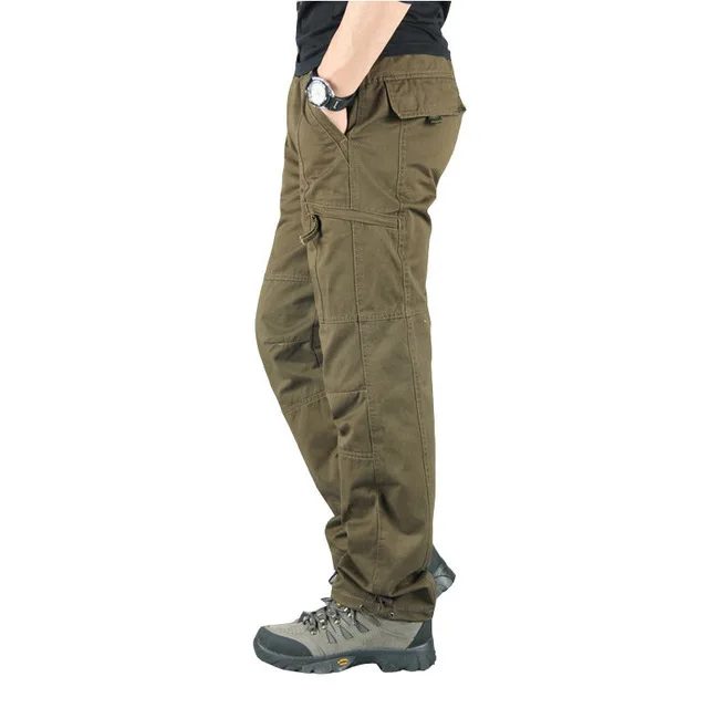 Мужские брюки карго тактические мульти-комбинезоны с карманами мужские армейские хлопковые свободные брюки армейские военные рабочие прямые брюки - Цвет: 3