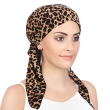 Helisopus turbante suave para mujeres musulmanas, pañuelo para la cabeza preatado, impreso, gorra de quimio, listo para usar, Hijabs internos, accesorios para el cabello