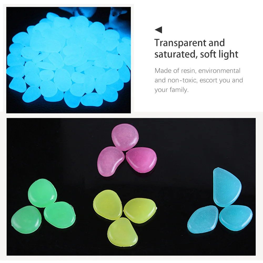 100Pcs Glow Stones for Outdoor and Aquarium